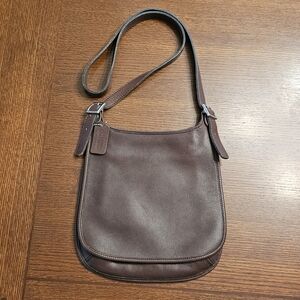 Coach Vintage Slim Hippie Flap Saddle Bag Brown 80D-9135